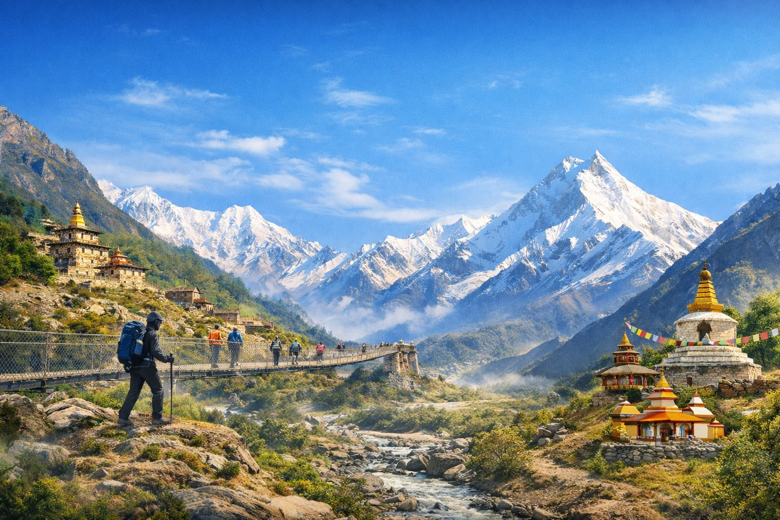 Main Routes of the Manaslu Circuit Trek